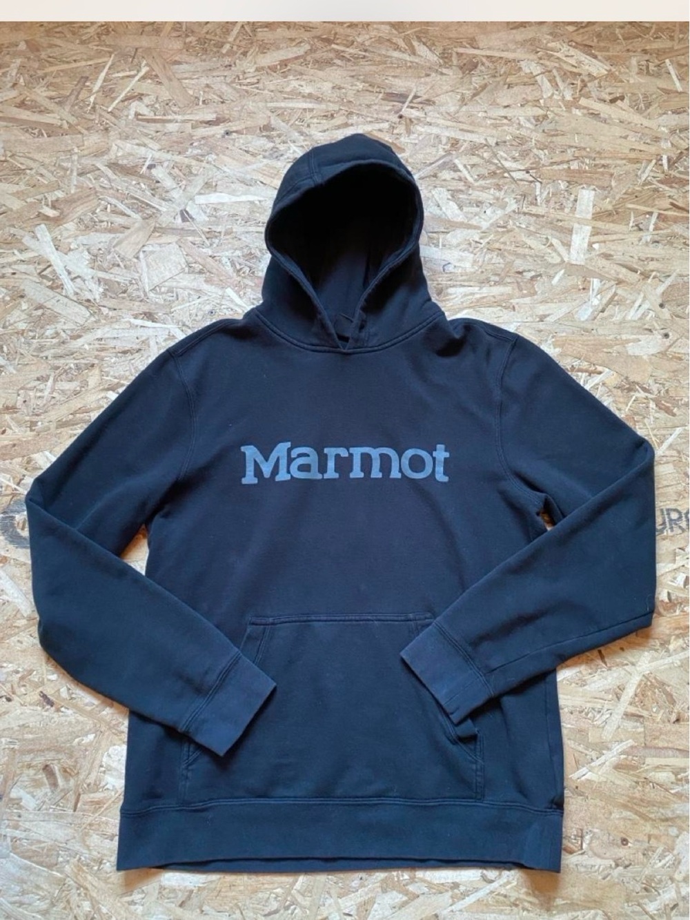 Marmot Black Hoodie with Gray Logo